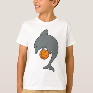 T-shirt Dophin comme joueur de basket-ball avec basket-bal