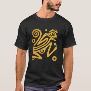 T-shirt d'or d'art de singe de style mexicain