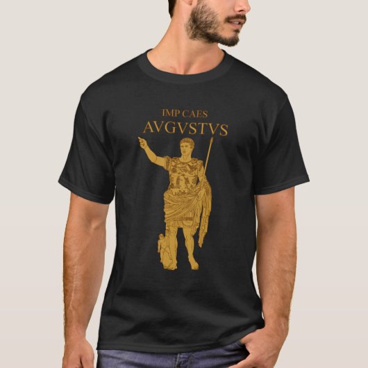 T-shirt d'or de statue d'Augustus (Devant)