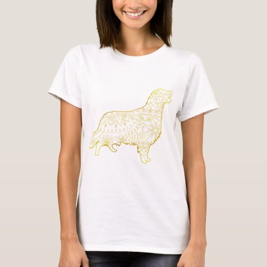 T-Shirt doré à manches longues pour femmes (Devant)