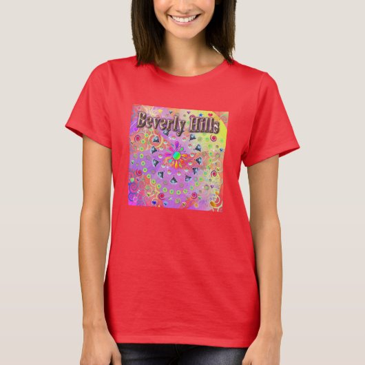 T-shirt doré Lucky Beverly Hills (Devant)