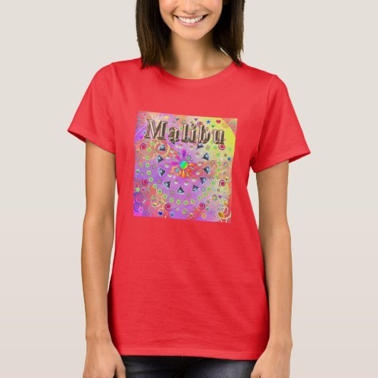 T-shirt doré Malibu Lucky (Devant)