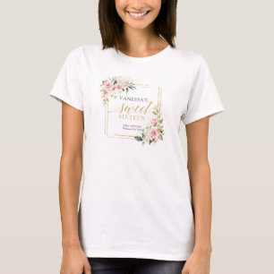 T-shirt Doré rose pâle vert 16 ans invité d'honneur