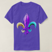 T-shirt Doré Violet Et Vert Fleur De Lis (Design devant)