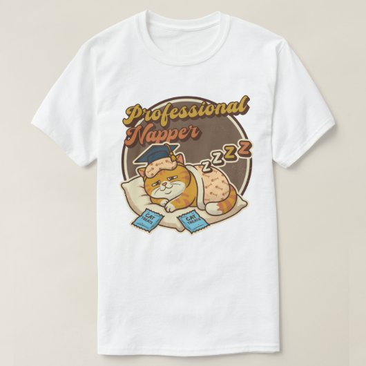T-shirt Dormeuse professionnelle, chat (Design devant)