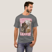 T-shirt dormeuse professionnelle mèmes de chat drôles fami (Devant entier)