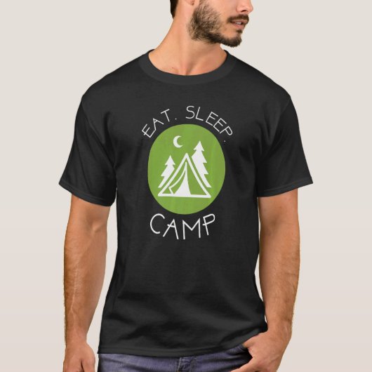 T-shirt Dormir au campement et répéter l'aventure en plein (Devant)