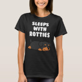 T-shirt Dormir avec des Rottweilers (Devant)