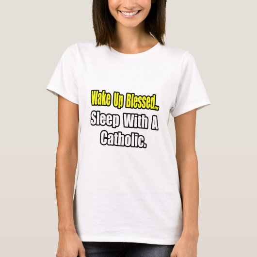 T-shirt Dormir avec un catholique (Devant)