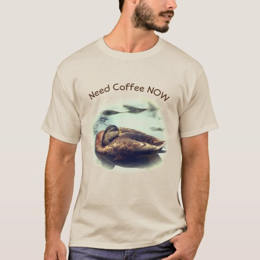 T-shirt Dormir Canard Besoin De Café Drôle (Devant)