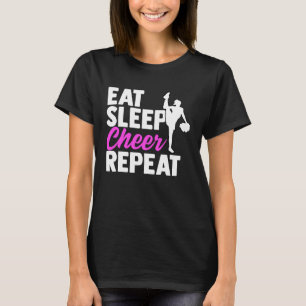 T-shirt Dormir Cheer Répéter Cheerleader Sport Vie Ro