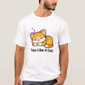 T-shirt Dormir comme un chat Dessin animé de chat mignon e (Devant)
