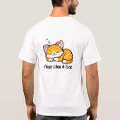 T-shirt Dormir comme un chat Dessin animé de chat mignon e (Dos)