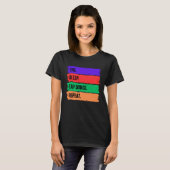 T-SHIRT DORMIR DORMIR DANSER À LA TAPE RÉPÉTER (Devant entier)