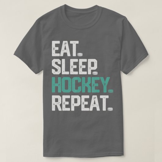 T-shirt DORMIR HOCKEEP RÉPÉTER T CHEMISE Drôle Hockey Homm (Design devant)