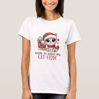 T-shirt Dormir les fêtes avec Catitude