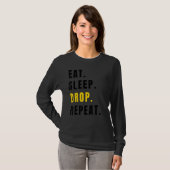 T-shirt Dormir manger Drop Répéter Gamer Design (Devant entier)