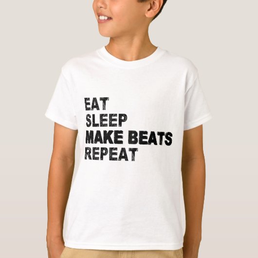 T-shirt Dormir Manger Faire Répéter Les Beats (Devant)