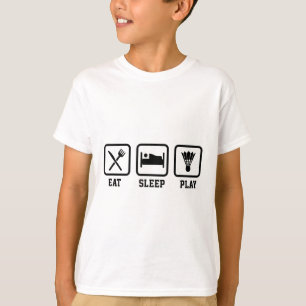 T-shirt Dormir Manger Jouer Badminton Joueur Navette Sport