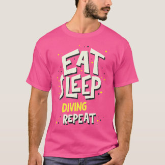 T-shirt Dormir Manger Plongée Répéter Plongée Plongée Plon