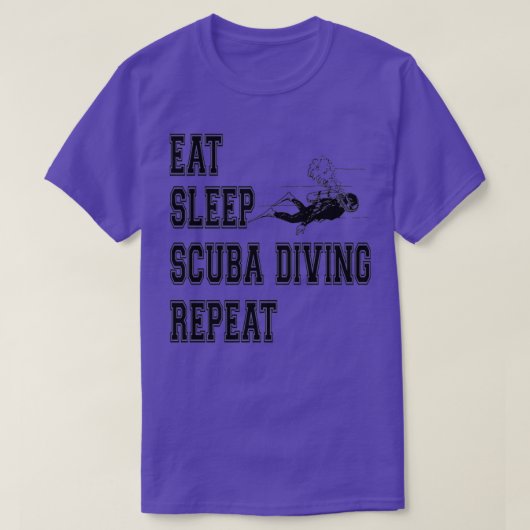 T-shirt Dormir Plongée Scuba Répéter Plongée Scuba Plongée (Design devant)