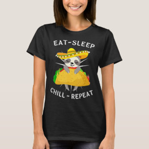 T-shirt Dormir Sloth Manger Dormir Chill Répéter Funny Tac