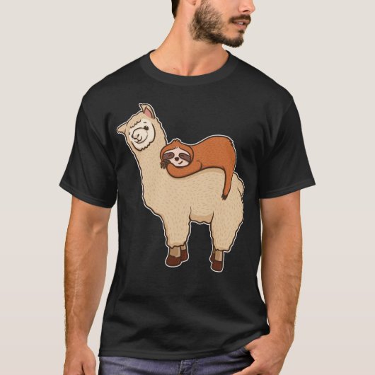 T-shirt Dormir sur un ami de Llama (Devant)
