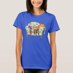 T-shirt Dormir sur une chaise à fleurs