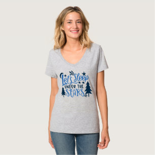 T-shirt Dormons sous les étoiles Camping en forêt de lune