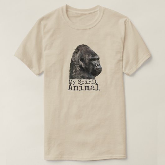 T-shirt Dos animal d'argent d'humour de singe d'esprit (Design devant)