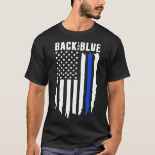 T-shirt Dos Bleu Bleu Bleu Léger Drapeau Américain
