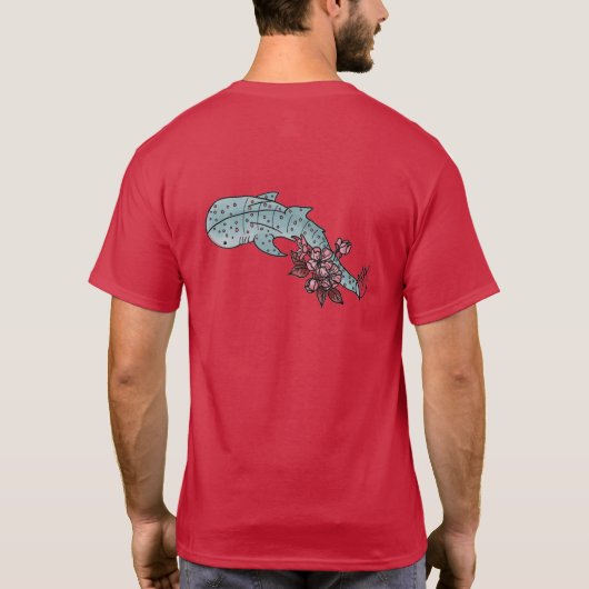 T-shirt Dos de requin de baleine de fleurs de cerisier (Dos)