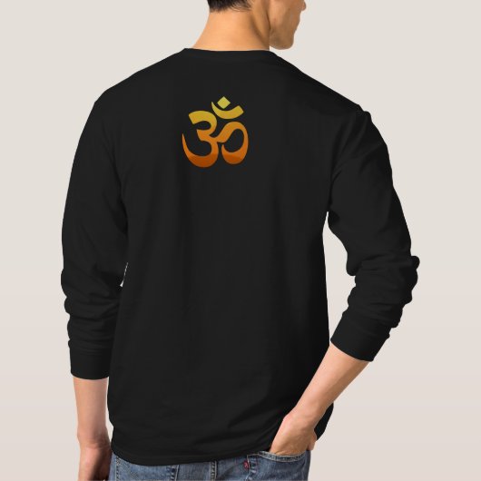 T-shirt Dos Design Om Mantra Symbole Yoga Mens Long Manche (Dos)