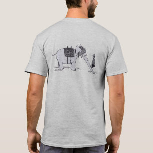 T-shirt dos gris pour hommes avec éléphant amélior