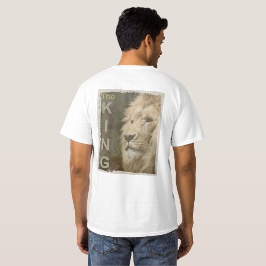 T-shirt Dos Moderne Imprimer Lion Face Top Modèles Mens (Dos entier)