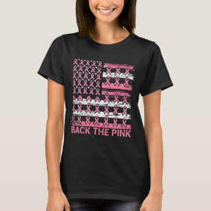 T-shirt dos rose cancer du sein sensibilisation Us Drapeau