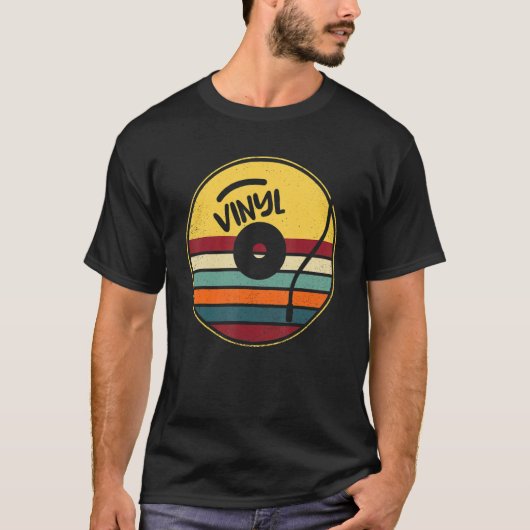 T-shirt Dossier Vinyle Vintage Retro (Devant)