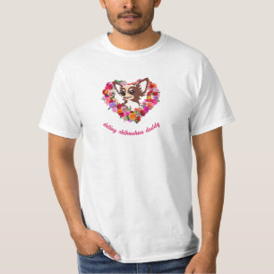 T-shirt dot chihuahua daddy coeur rose