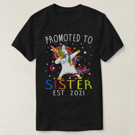 T-shirt Doted To Sister Est 2021 Unicorn (Design devant)