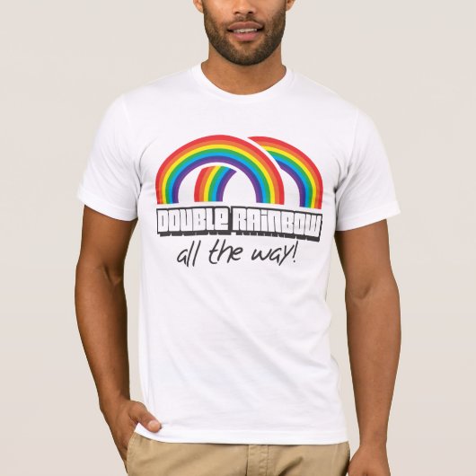 T-shirt Double arc-en-ciel, complètement ! (lumière) (Devant)