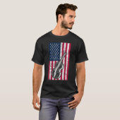 T-shirt Double Bass US Flag Patriotic Double Bass Player (Devant entier)