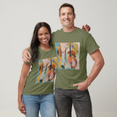 T-shirt Double basse colorée Abstraite (Unisexe)