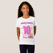 T-Shirt Double chiffres Macaron adolescent Anniversaire fi (Devant entier)