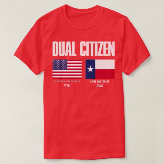 T-shirt Double Citizen texas indépendance guerre liberté v (Design devant)
