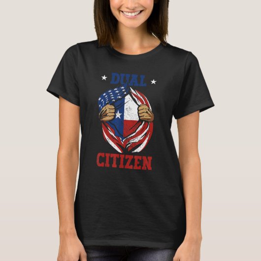 T-shirt Double Citoyen Texas Pride Usa Et Texas Drapeau Te (Devant)
