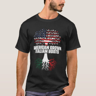 T-shirt Double Citoyenneté Amérique Italie Drapeau Racines