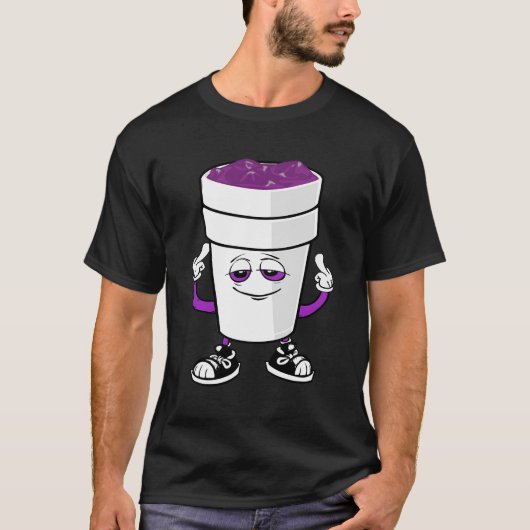 T-shirt Double Coupe Styrofoam Lean Codeine Purple Boire S (Devant)