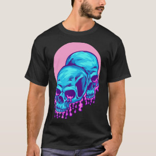 T-shirt Double crâne Retrowave Outrun
