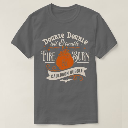 T-shirt Double Double Toil Et Sorcière Trouble Halloween S (Design devant)