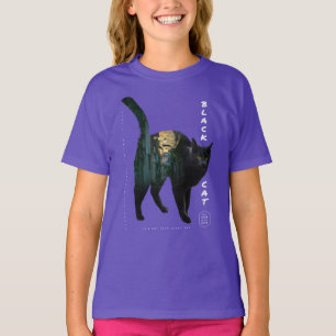 T-shirt Double effet d'exposition - Chat noir